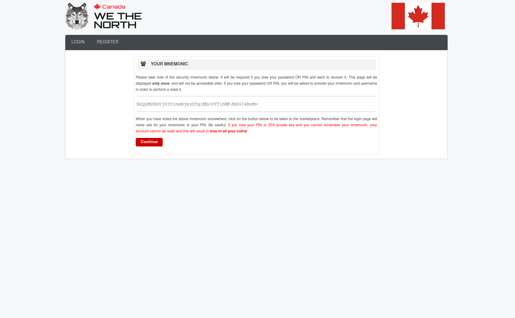 Mnemonic Seed Backup